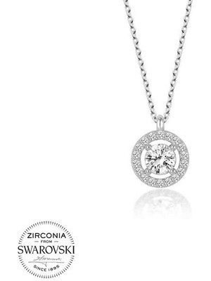 Taşlı Tek Taş 925 Ayar Gümüş Kolye