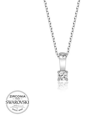 Taşlı Tek Taş 925 Ayar Gümüş Kolye