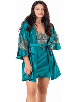 Iç Giyim Moongirl Saten Kısa Ikili Gecelik Takım