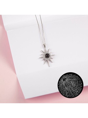 Kutup Yıldızı Zirkon Taşlı 925 Ayar Gümş Kadın Kolye