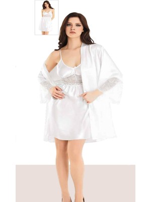 Iç Giyim Moongirl Saten Kısa Ikili Gecelik Takım