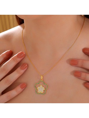 Gold Çiçegi 925 Ayar Gümüş Kadın Kolye