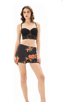 Iç Giyim Moongirl Saten Şortlu Gecelik Takım