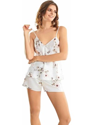 Iç Giyim Moongirl Saten Şortlu Gecelik Takım