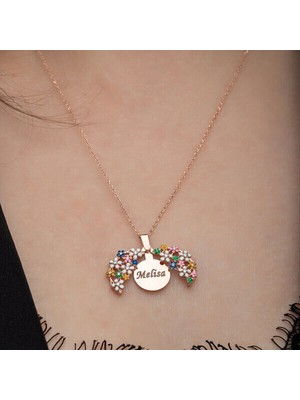 Rose Kişiye Özel Isim Çiçek 925 Ayar Gümüş Kadın Kolye