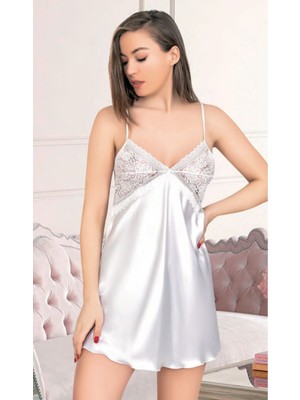 Iç Giyim Miss Laris Ince Askılı Şık Saten Gecelik