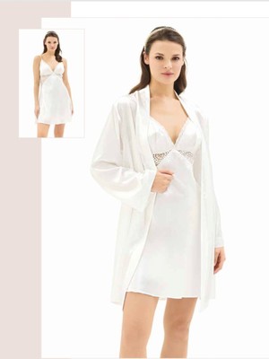 Iç Giyim Moongirl Saten Kısa Ikili Gecelik Takım