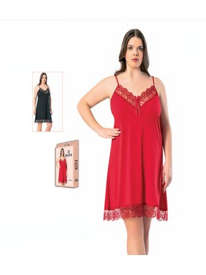 Giyim Kota Dantelli Büyük Beden Gecelik (Külot Hediyeli)