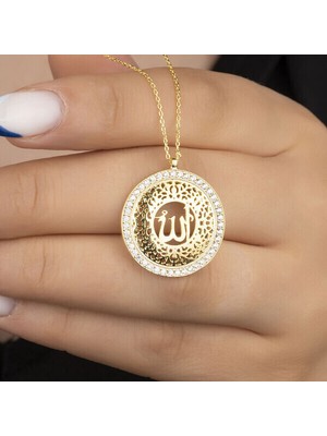 Allah Muhammet Yazılı 925 Ayar Gümüş Kolye