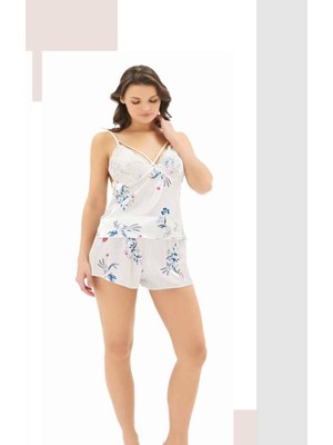 Iç Giyim Moongirl Saten Şortlu Gecelik Takım