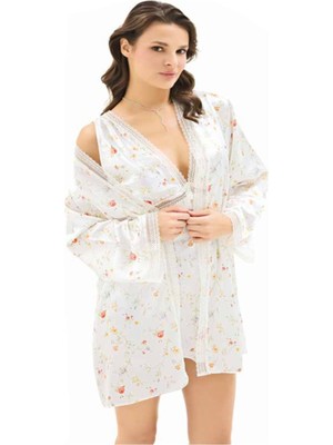 Iç Giyim Moongirl Saten Kısa Ikili Gecelik Takım