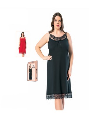 Giyim Kota Dantelli Büyük Beden Gecelik (Külot Hediyeli)