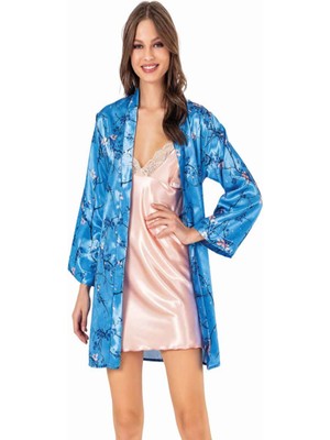 Iç Giyim Moongirl Saten Kısa Ikili Gecelik Takım