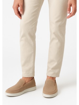 Growish GR0348 Hakiki Nubuk Deri Hafif Poli Taban Kum Rengi Delikli Erkek Günlük Ayakkabı