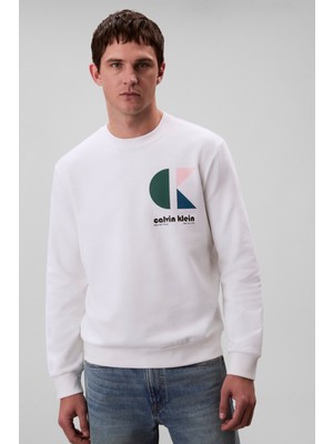 Calvın Kleın Ls Eu 350TERRY Ck Bauhaus Logo C Sweatshirt