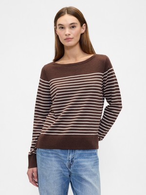 Gap Kadın Kahverengi Striped Pullover
