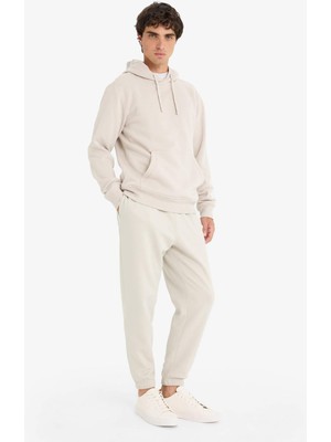 DeFacto Regular Fit Beli Bağcıklı Cepli Paçası Lastikli Şardonlu Basic Düz Jogger Eşofman Altı E6326AX25AU