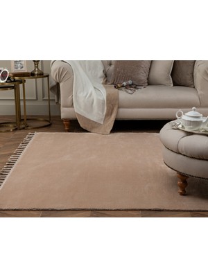 Madame Coco Carol Saçaklı Halı - Vizon - 200x300 cm