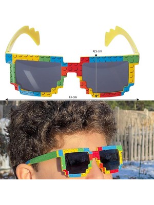 Pandoli Retro Brick Yapboz Görünüm Baskılı Parti Gözlüğü Colorful