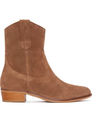 Kadın Taba Süet Deri Kovboy Bot 25AFD150610