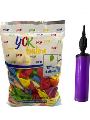 Yck Balon Yck 12" Pastel Okula Hoşgeldin 1+1 - 100 Adet- Konuşma Balonu + Balon Şişirme Pompası