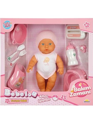 Bebelou Bebek Seti Bakım Zamanı Sesli Gülen Ağlayan 32 cm 38239 Pembe