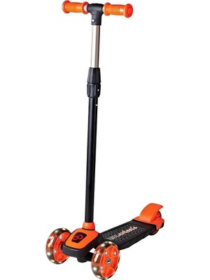 Cool Wheels Twist Çocuk Scooter 2-5 Yaş 3 Tekerlekli Işıklı Silikon Tekerlek Ayarlanabilir Yükseklik Turuncu