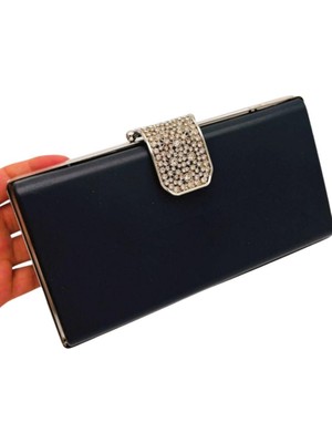 Angel Çanta Aksesuar Abiye Çanta Kalıbı Taşlı Kapak  Model Gümüş Metalli