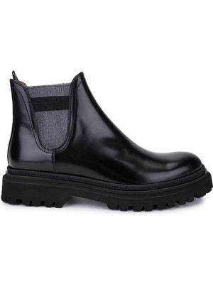 Rossi Erkek Hakiki Deri Siyah Casual Bot 668 910P Erk Bot SK25-26 Nero
