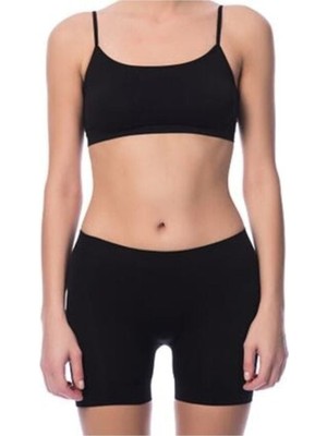 3 Adet Dikişsiz Şort Tayt Siyah 2029
