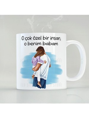 Baba Günü Için Şık Beyaz Kupa Bardak Hediye