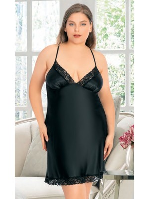 Iç Giyim Miss Laris Saten Büyük Beden Gecelik