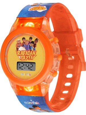 Miniflak Rafadan Tayfa Lisanslı RF7220 Turuncu Mavi Işıklı Öğretici Çocuk Saati