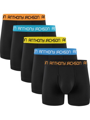 Anthony Jackson Likralı 5'li Kutu Premium Uzun Paçalı Erkek Boxer Shadowline