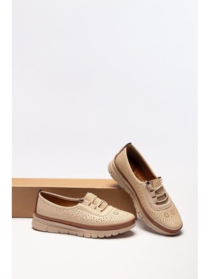 Lady Classy Kadın Anatomik Taban Düz Topuklu Ortopedik Kaymaz Yürüyüş Ayakkabı Terletmez