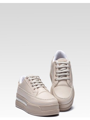 Kadın Günlük Yüksek Taban Taşlı Rahat Kalıp Yürüyüş ve Ortopedik Spor Ayakkabı