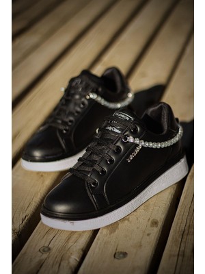 Kadın Günlük Arkadan Su Yolu Taşlı Ortopedik Kaymaz Kırılmaz Taban Konforlu Ortopedik Sneakers Yürüy