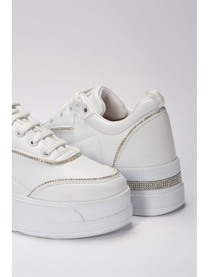 Kadın Günlük Yüksek Taşlı Taban Rahat Kalıp Yürüyüş ve Ortopedik Spor Ayakkabı