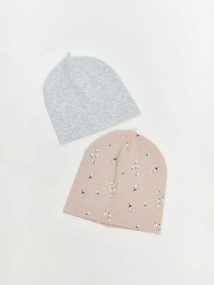 LC Waikiki Baskılı Kız Bebek Bere 2'li Normal Bel Kesim Kalıbı Penye Kumaş Modeli