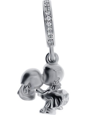 Kadın Gelin ve Damat Temalı Gümüş Charm
