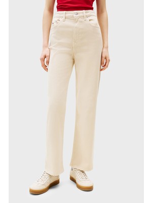 Tommy Jeans Streç Pamuklu Slim Straight Yüksel Bel Düz Paça Kot Pantolon Bayan Kot Pantolon DW0DW20997 Ach