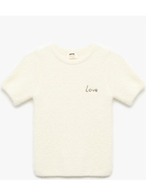 Bisiklet Yaka Kısa Kollu Triko Kazak