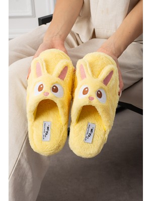 Kadın Ev Terliği Yumuşak Peluş Kaymaz Taban