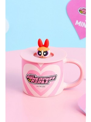Powerpuff Girls Lisanslı Kapaklı Seramik Bardak 340ML - Blossom