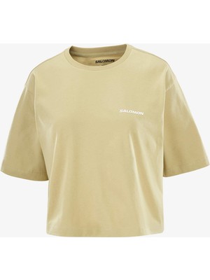 Salomon Short Relaxed Kadın Tişört Gray Green LC2680800