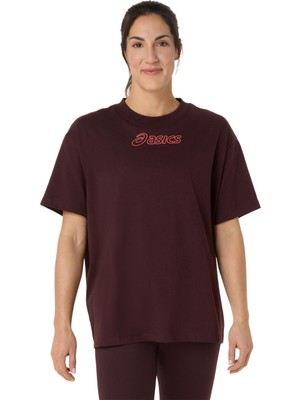 Asics Asics Logo Tee Kadın Kırmızı Kısa Kollu Tshirt 2032C843-602
