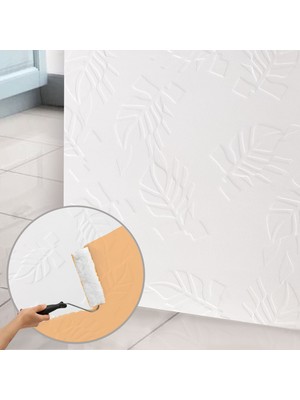 3D Duvar Paneli Boyanabilir Dekota 60X120 cm / Yaprak Desenli 2'li Paket-1,44 M²