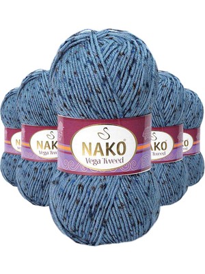 Nako 5 Adet Vega Tweed Premium Akrilik El Örgü Ipi Yünü No: 31764