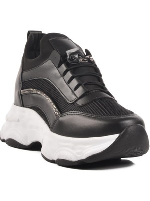 Siyah Yüksek Taban Kadın Sneaker 6064 Z