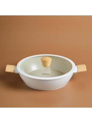 Karaca x Refika Swiss Crystal Almond Cream Indüksiyon Tabanlı Karnıyarık Tencere 26 cm